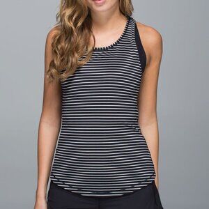 Lululemon Think Fast Tank - 4 Parallel Stripe Black White